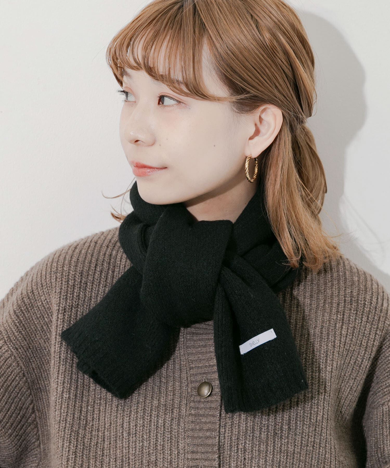 SMELLY「プレーンニットマフラー」|マフラー|