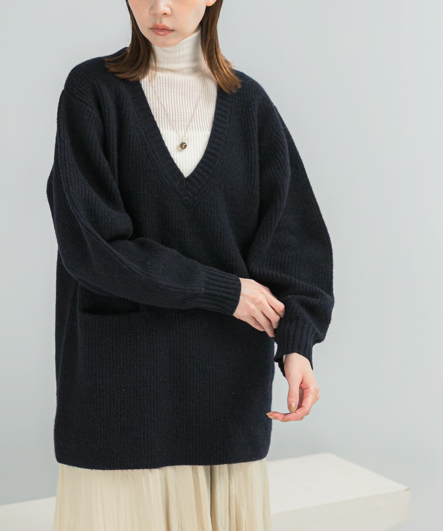 URBAN RESEARCH ROSSO「アルパカ混カーブスリーブVネックプルオーバー」|ニット・セーター|