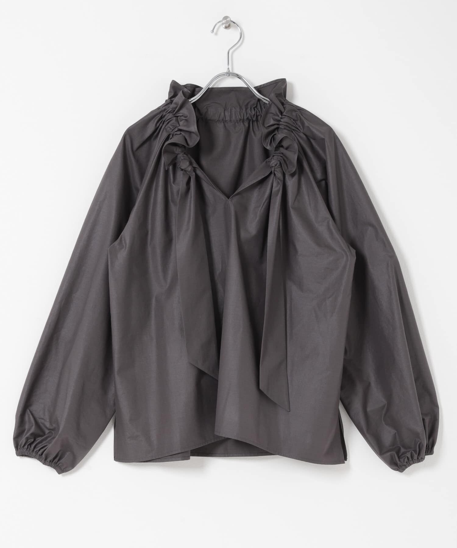 URBAN RESEARCH ROSSO「フリルネックシャツブラウス」|シャツ・ブラウス|