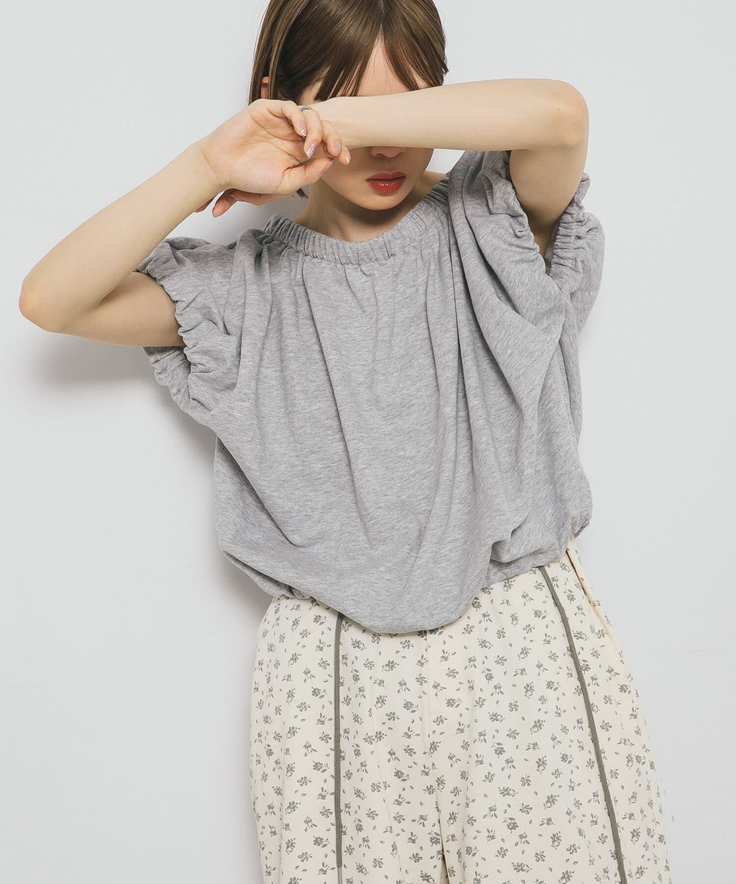  「リボンギャザースウェット」|スウェット・ジャージ|