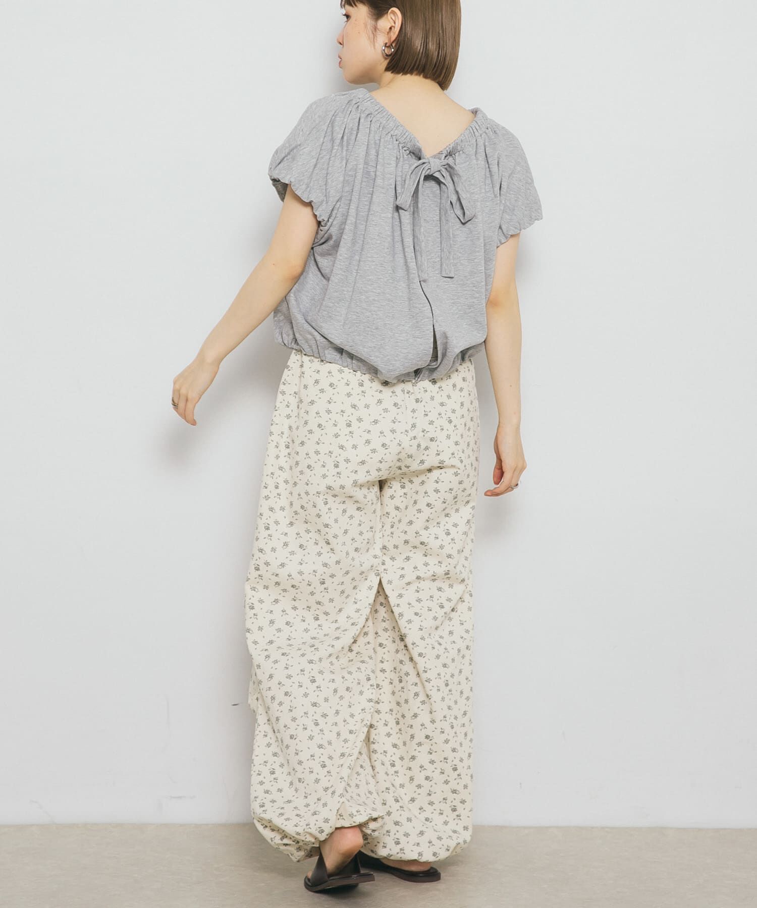  「リボンギャザースウェット」|スウェット・ジャージ|