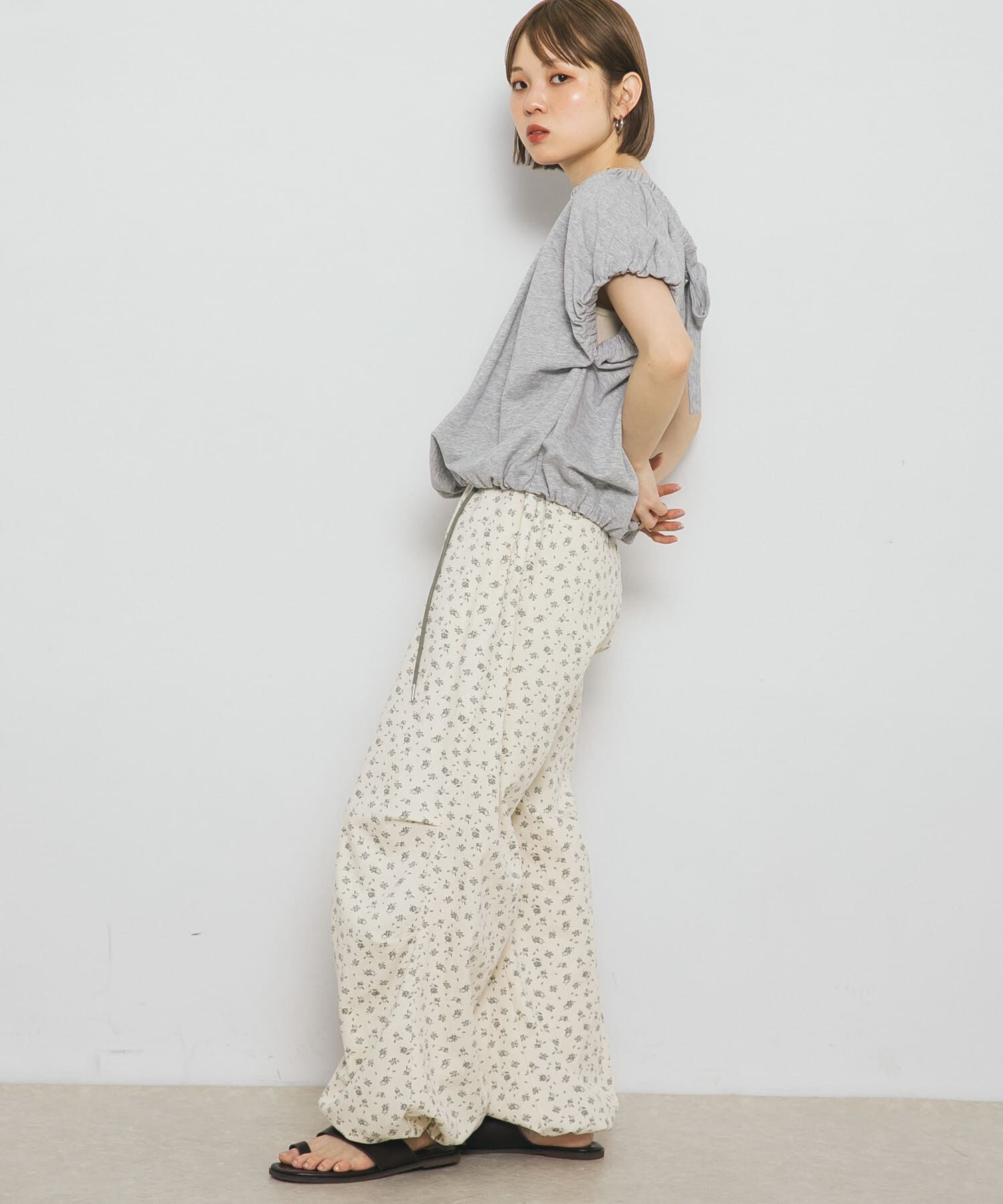  「リボンギャザースウェット」|スウェット・ジャージ|