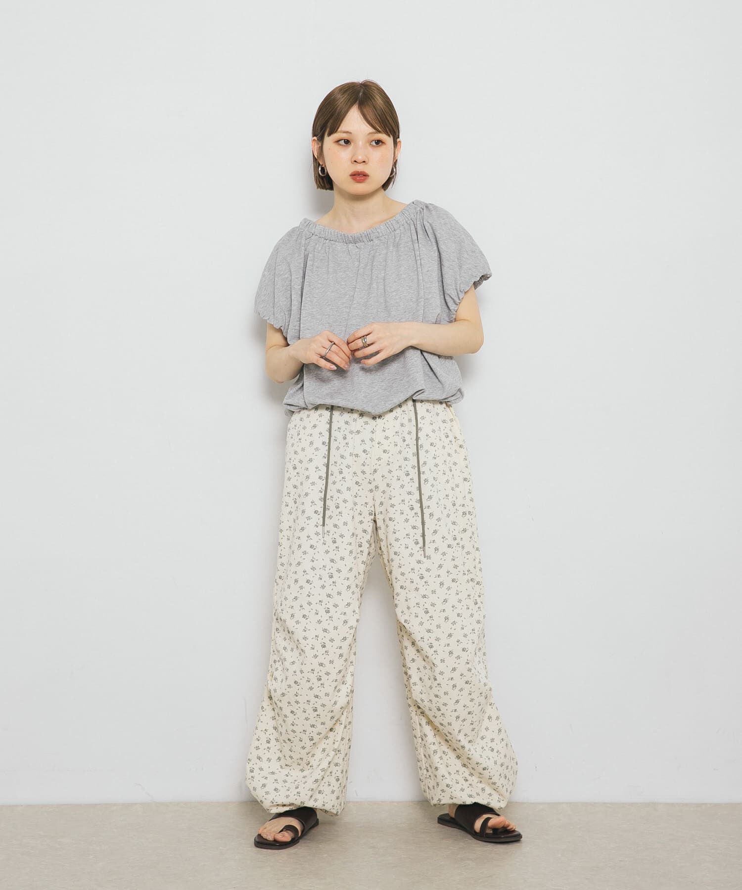  「リボンギャザースウェット」|スウェット・ジャージ|