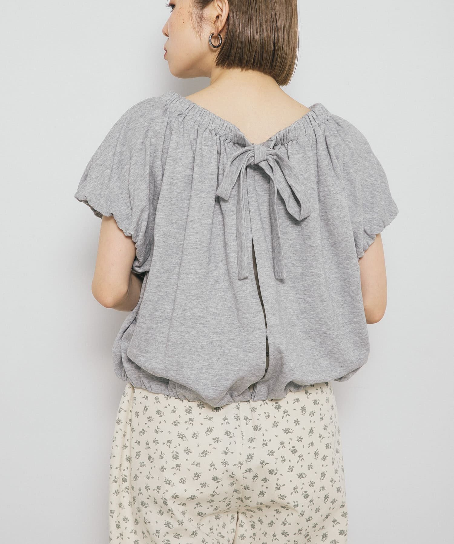  「リボンギャザースウェット」|スウェット・ジャージ|