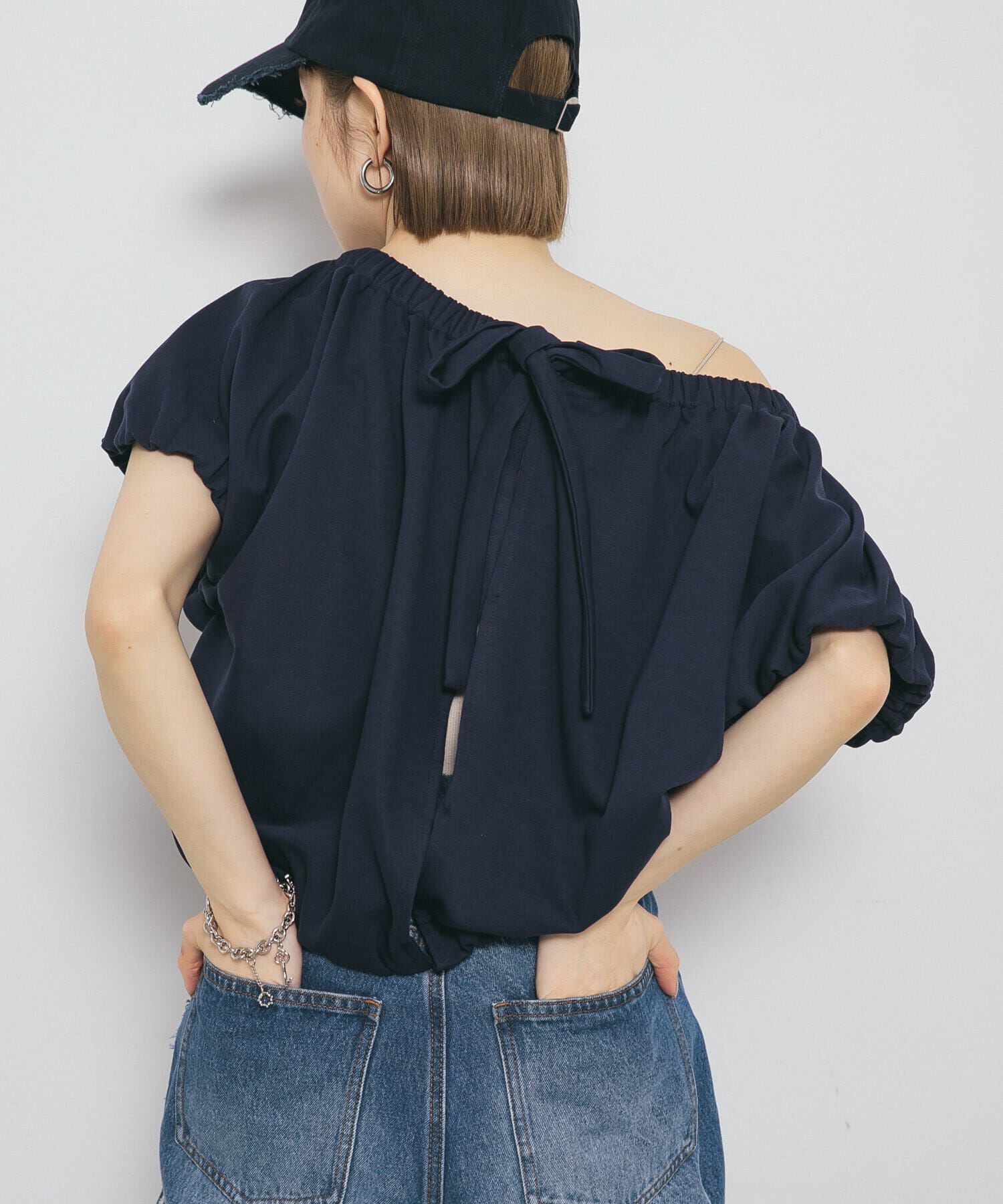  「リボンギャザースウェット」|スウェット・ジャージ|