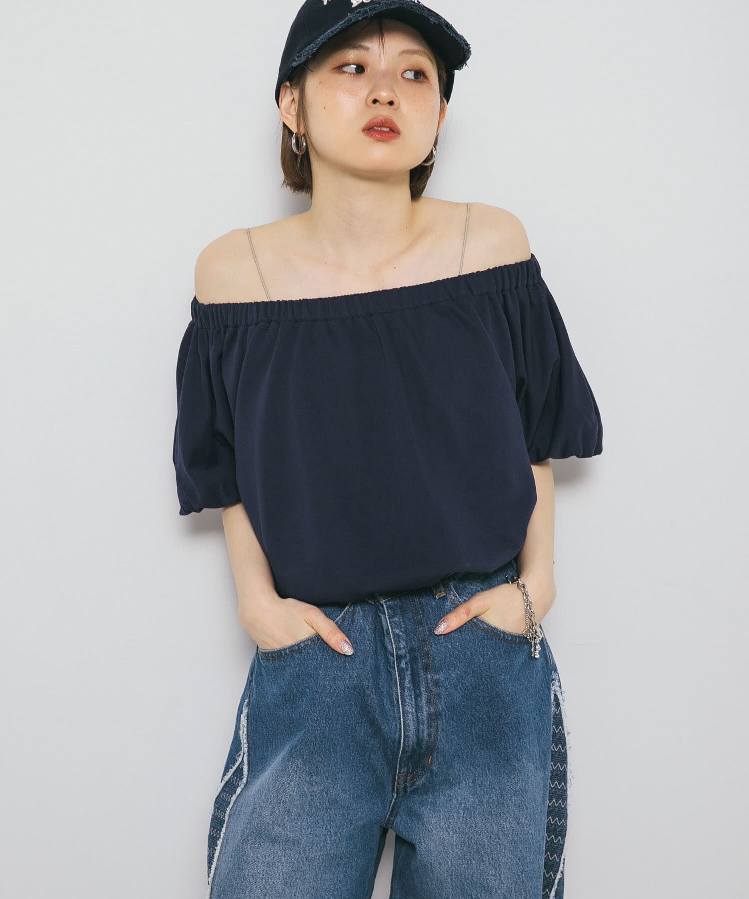  「リボンギャザースウェット」|スウェット・ジャージ|