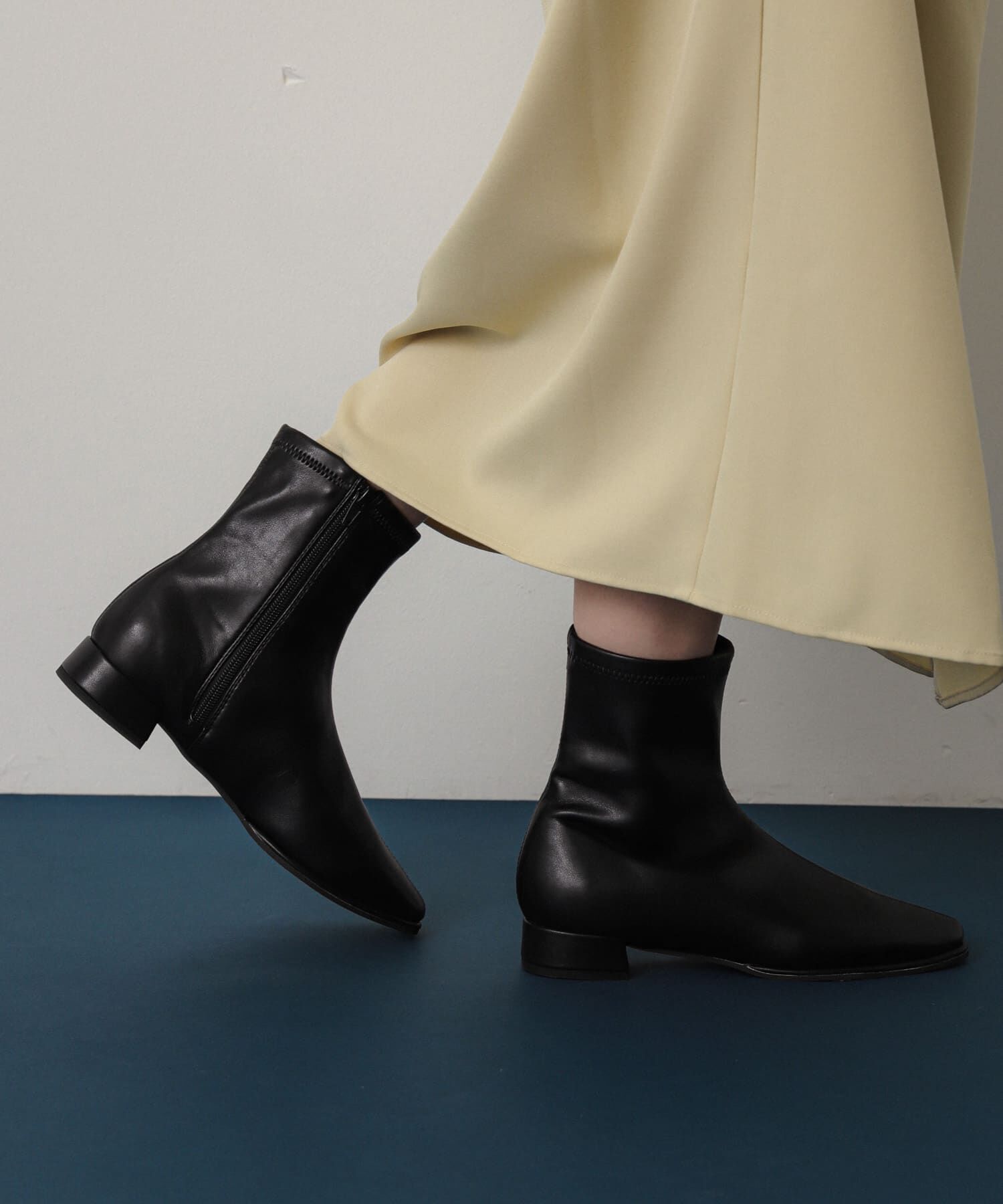 SENSE OF PLACE by URBAN RESEARCH「スクエアトゥセンターシームストレッチローブーツ」|ショートブーツ|