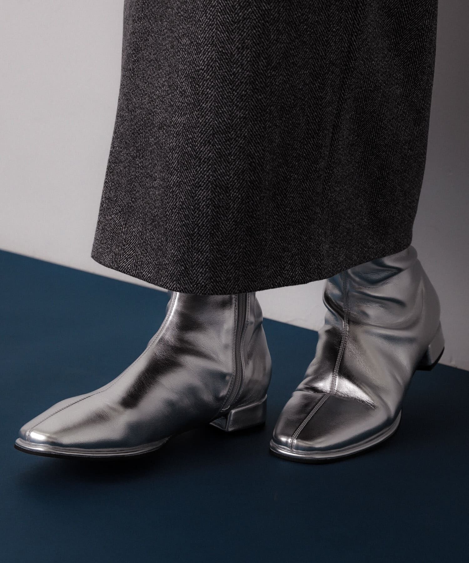 SENSE OF PLACE by URBAN RESEARCH「スクエアトゥセンターシームストレッチローブーツ」|ショートブーツ|