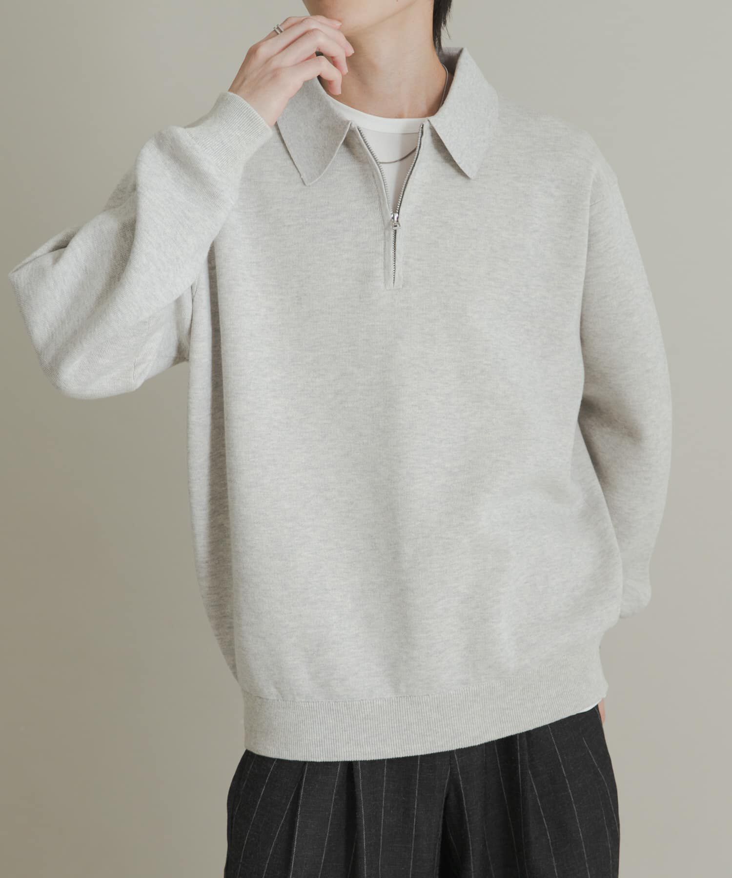 SENSE OF PLACE by URBAN RESEARCH「『ユニセックス』スウェットライクハーフジップニット」|ニット・セーター|