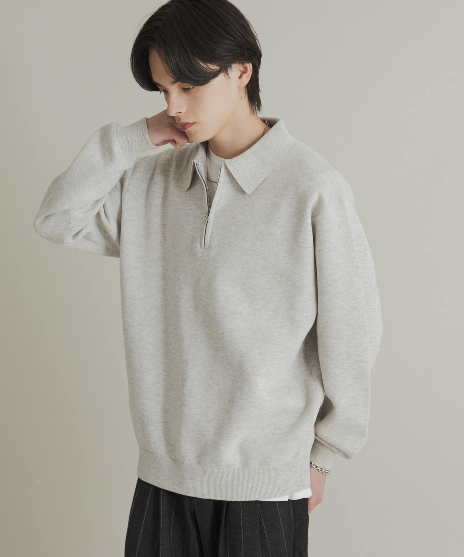 SENSE OF PLACE by URBAN RESEARCH「『ユニセックス』スウェットライクハーフジップニット」|ニット・セーター|