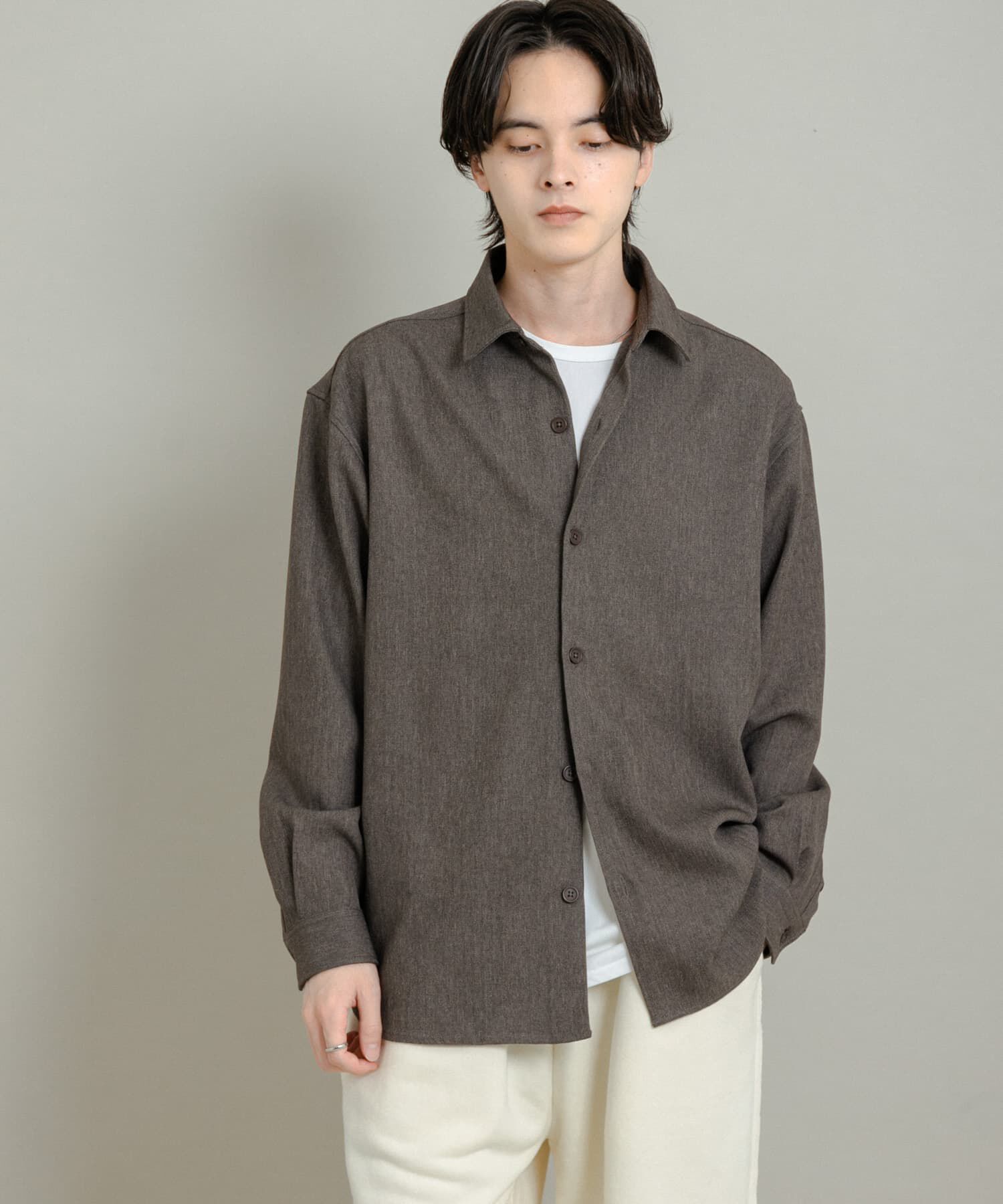 SENSE OF PLACE by URBAN RESEARCH「『UR TECH』ヘリンボーンレギュラーカラーシャツ」|シャツ・ブラウス|