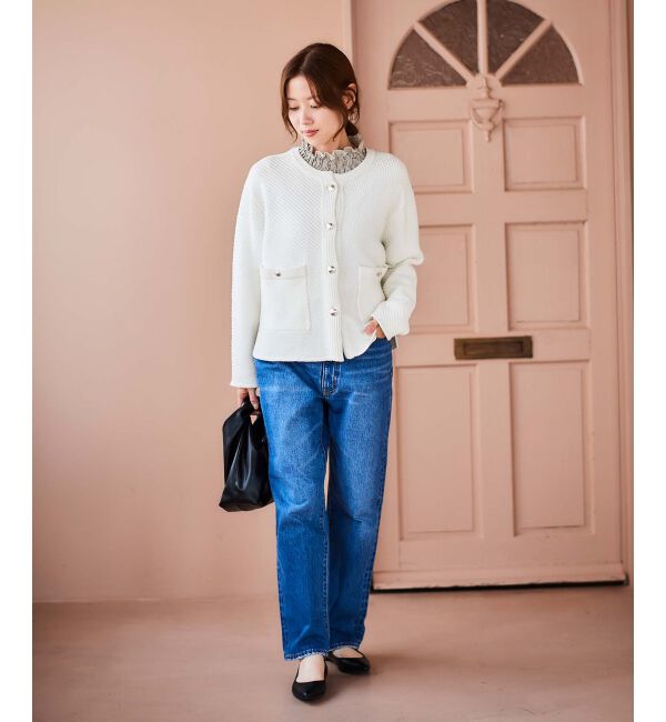 le.coeur blanc「《手洗い可能》変わり編みニットジャケット」|その他|