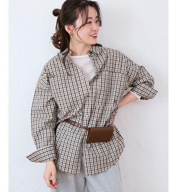  「エンブロイダリー2WAYチェックシャツ」|シャツ・ブラウス|