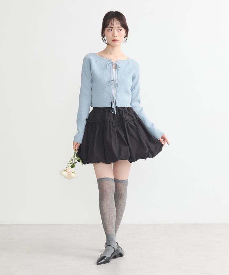 earth music&ecology「フロントリボンリブニットカーディガン」|カーディガン|