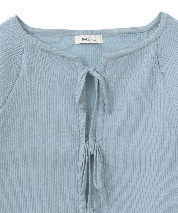 earth music&ecology「フロントリボンリブニットカーディガン」|カーディガン|