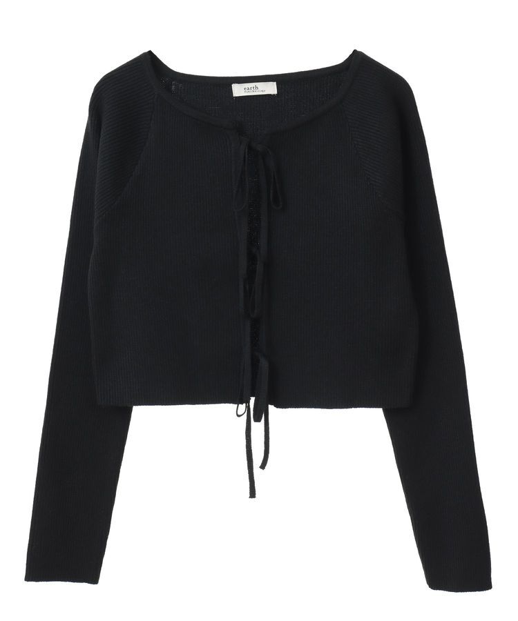 earth music&ecology「フロントリボンリブニットカーディガン」|カーディガン|