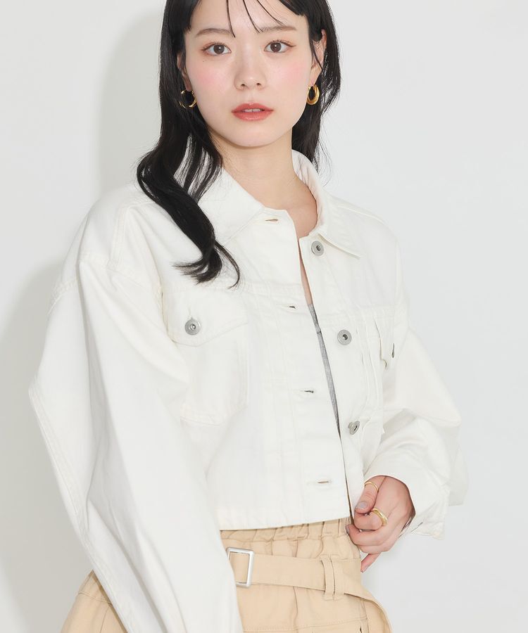 earth music&ecology「ショートデニムジャケット」|テーラードジャケット|