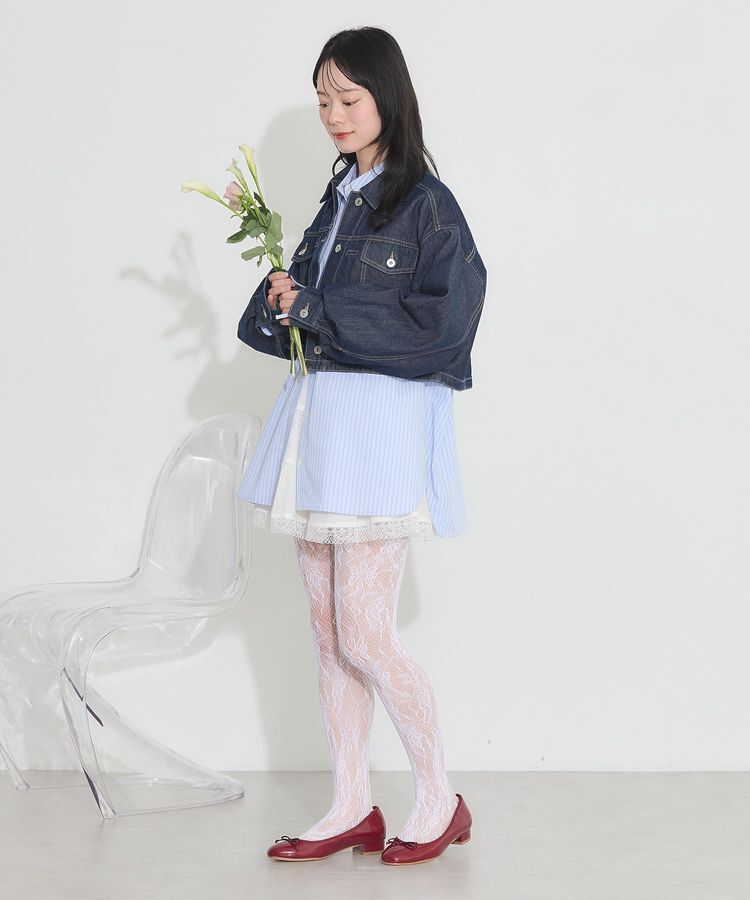 earth music&ecology「ショートデニムジャケット」|テーラードジャケット|