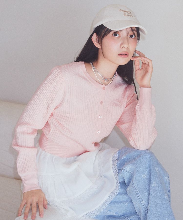 earth music&ecology「ミニケーブルコンパクトカーディガン」|カーディガン|