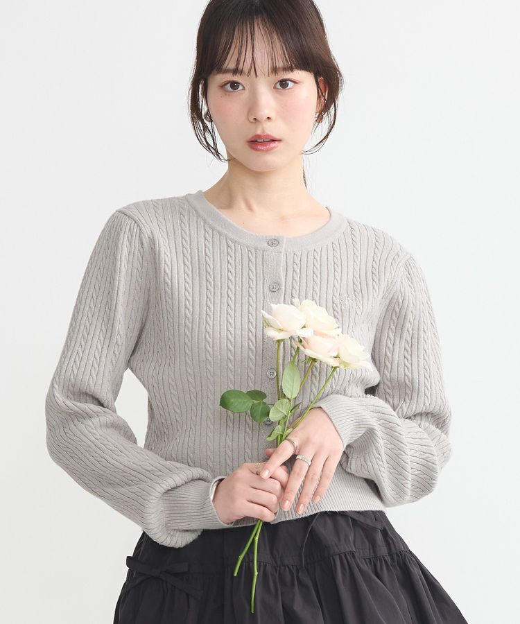 earth music&ecology「ミニケーブルコンパクトカーディガン」|カーディガン|