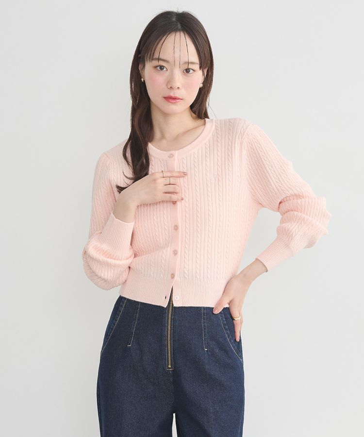 earth music&ecology「ミニケーブルコンパクトカーディガン」|カーディガン|