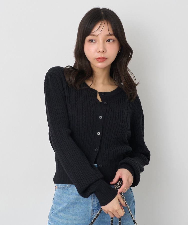 earth music&ecology「ミニケーブルコンパクトカーディガン」|カーディガン|