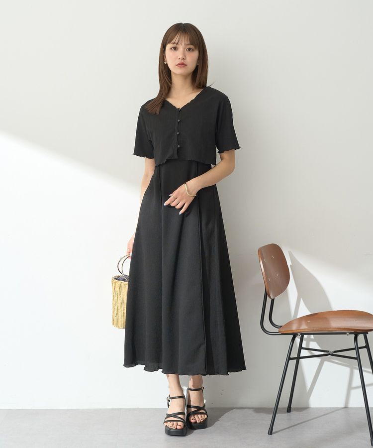 earth music&ecology「SET2点ギャザーカットカーデ＋キャミワンピース」|ワンピース|