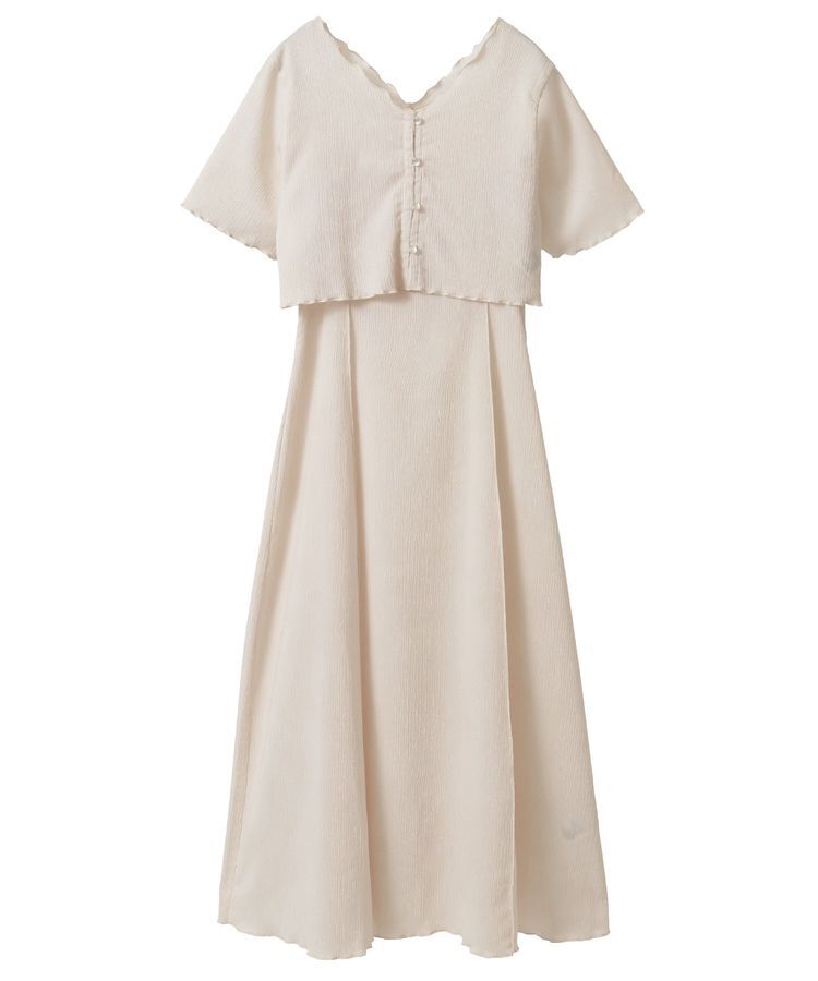 earth music&ecology「SET2点ギャザーカットカーデ＋キャミワンピース」|ワンピース|