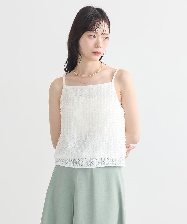 earth music&ecology「ミニフリルカットレースアンサンブル」|カーディガン|