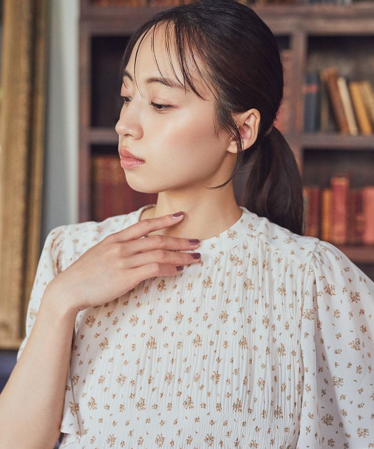 earth music&ecology「マジョリカプリーツ半袖ブラウス」|シャツ・ブラウス|