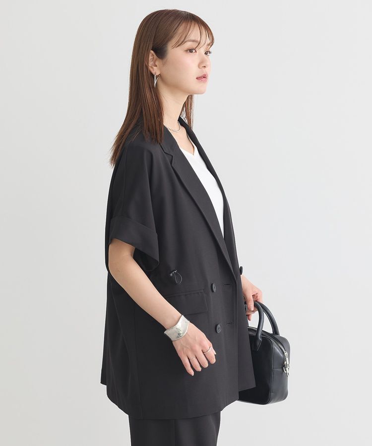 earth music&ecology「半袖サイドドロストジャケット」|テーラードジャケット|