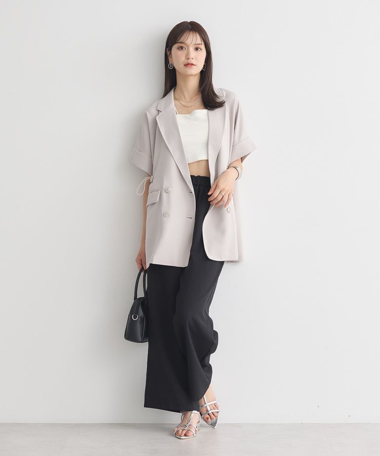 earth music&ecology「半袖サイドドロストジャケット」|テーラードジャケット|