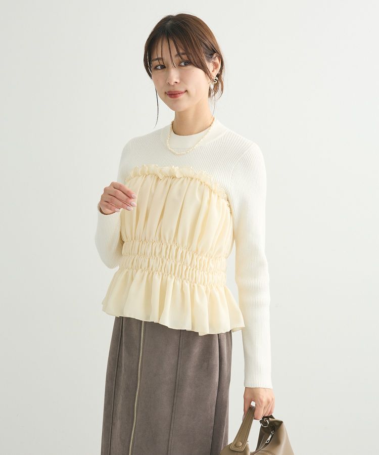 Green Parks「・swing by ビスチェレイヤーハイネックニット」|ニット・セーター|Off White