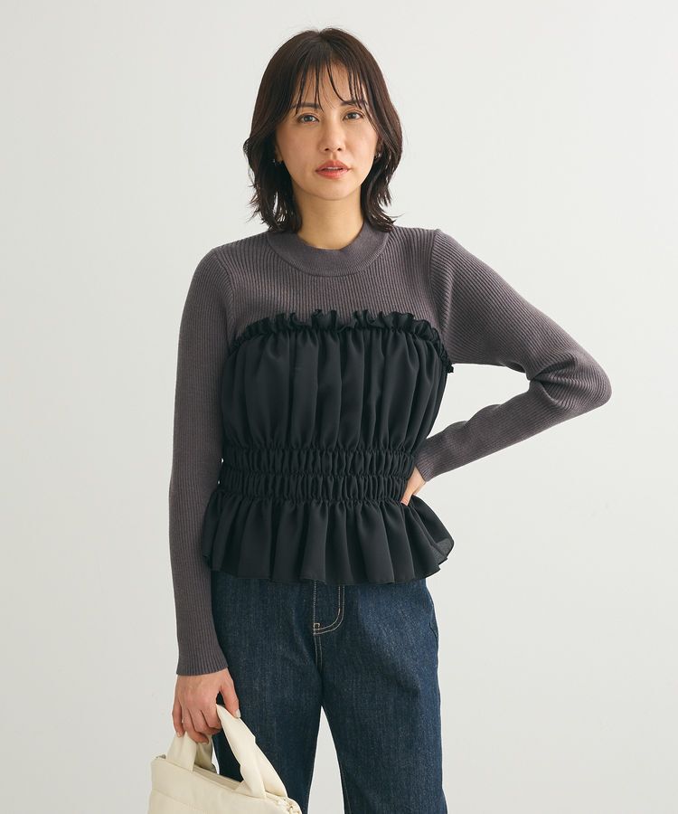 Green Parks「・swing by ビスチェレイヤーハイネックニット」|ニット・セーター|