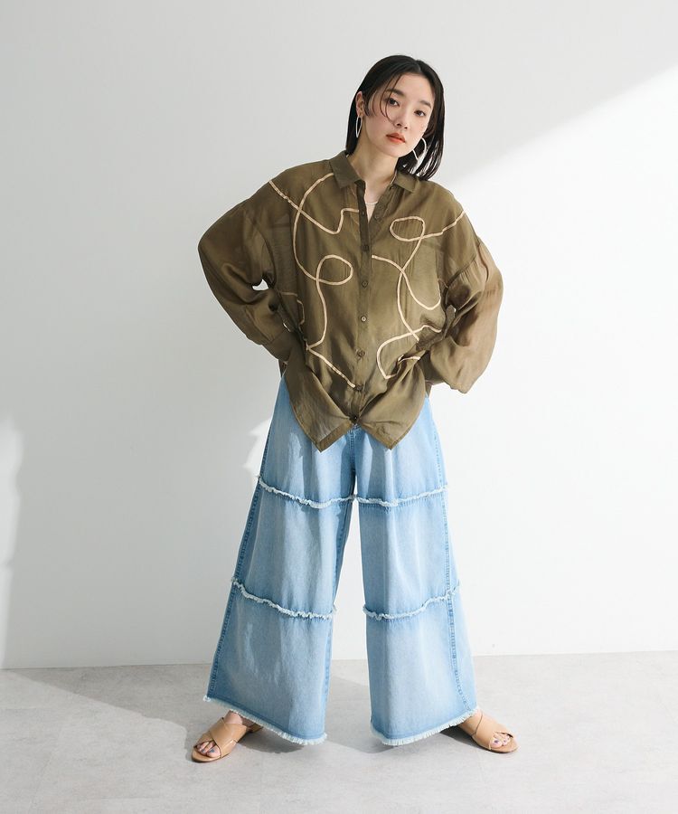 Green Parks「・ELENCARE DUE テープ刺繍シアーシャツ」|シャツ・ブラウス|