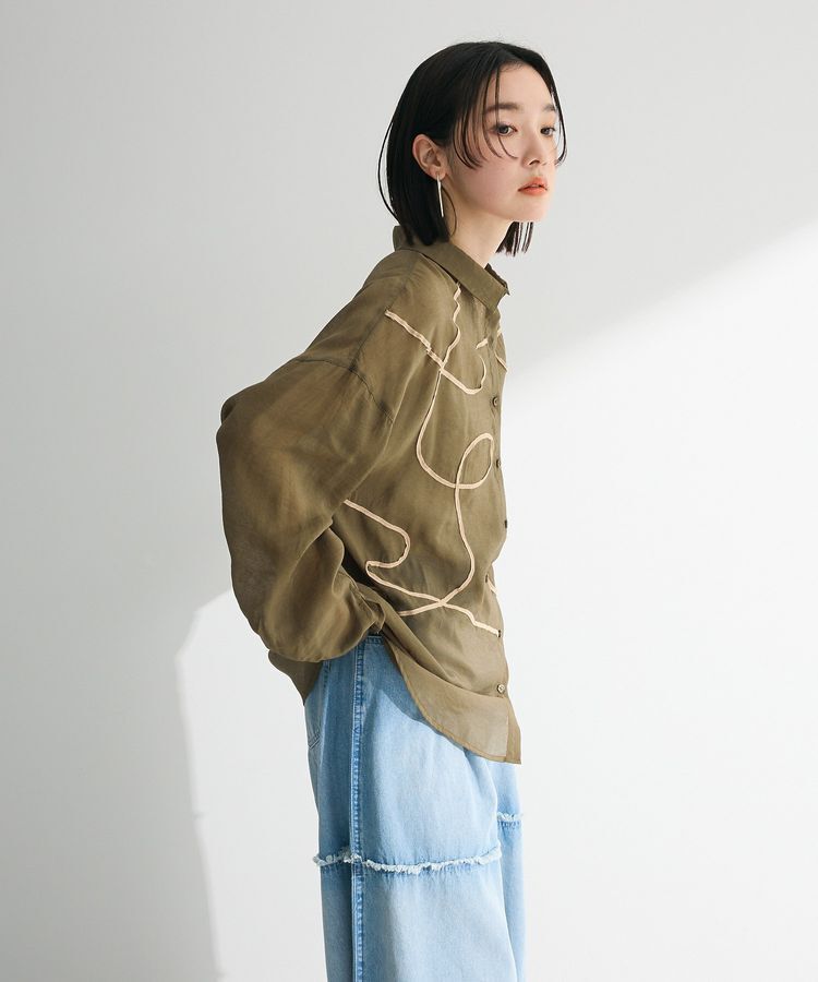 Green Parks「・ELENCARE DUE テープ刺繍シアーシャツ」|シャツ・ブラウス|