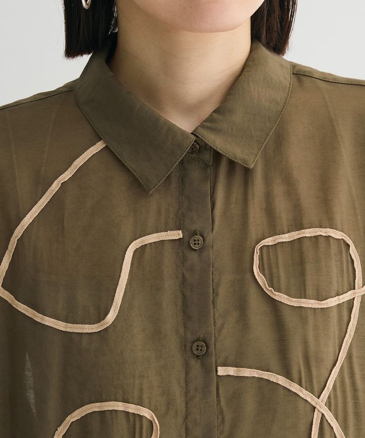 Green Parks「・ELENCARE DUE テープ刺繍シアーシャツ」|シャツ・ブラウス|