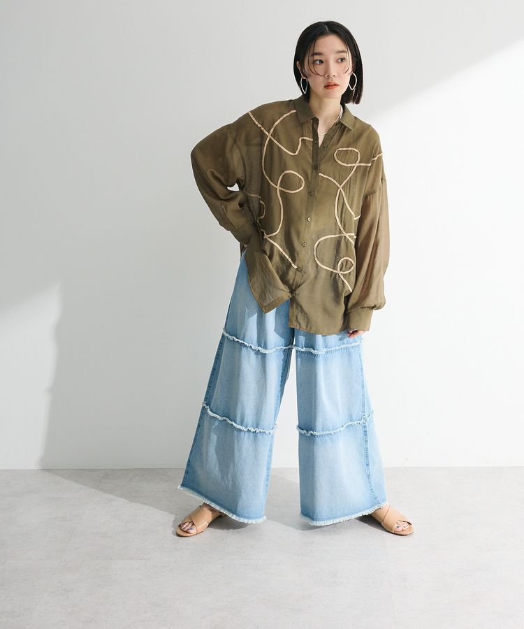 Green Parks「・ELENCARE DUE テープ刺繍シアーシャツ」|シャツ・ブラウス|