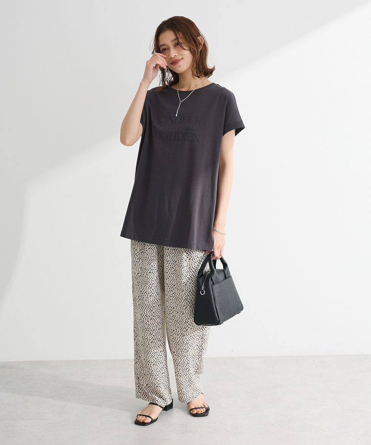 Green Parks「フレンチスリーブ筆記体ロゴチュニック」|チュニック|