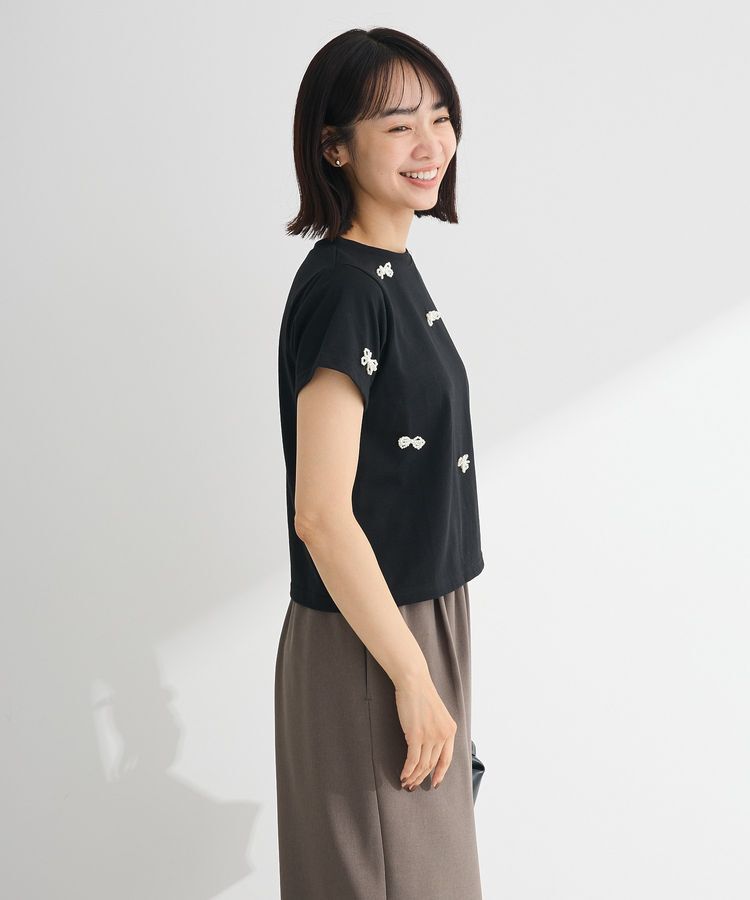 Green Parks「・swing by パールリボンモチーフTEE」|Tシャツ・カットソー|