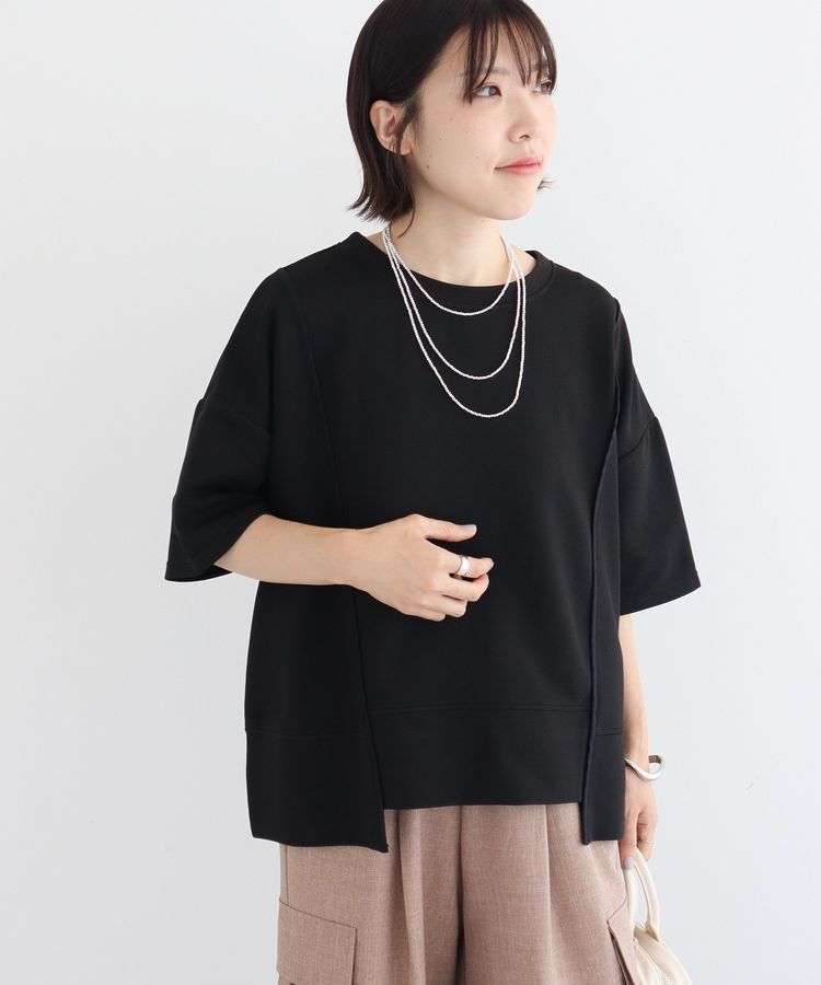 Green Parks「テープパイピングリップルプルオーバー」|Tシャツ・カットソー|Black