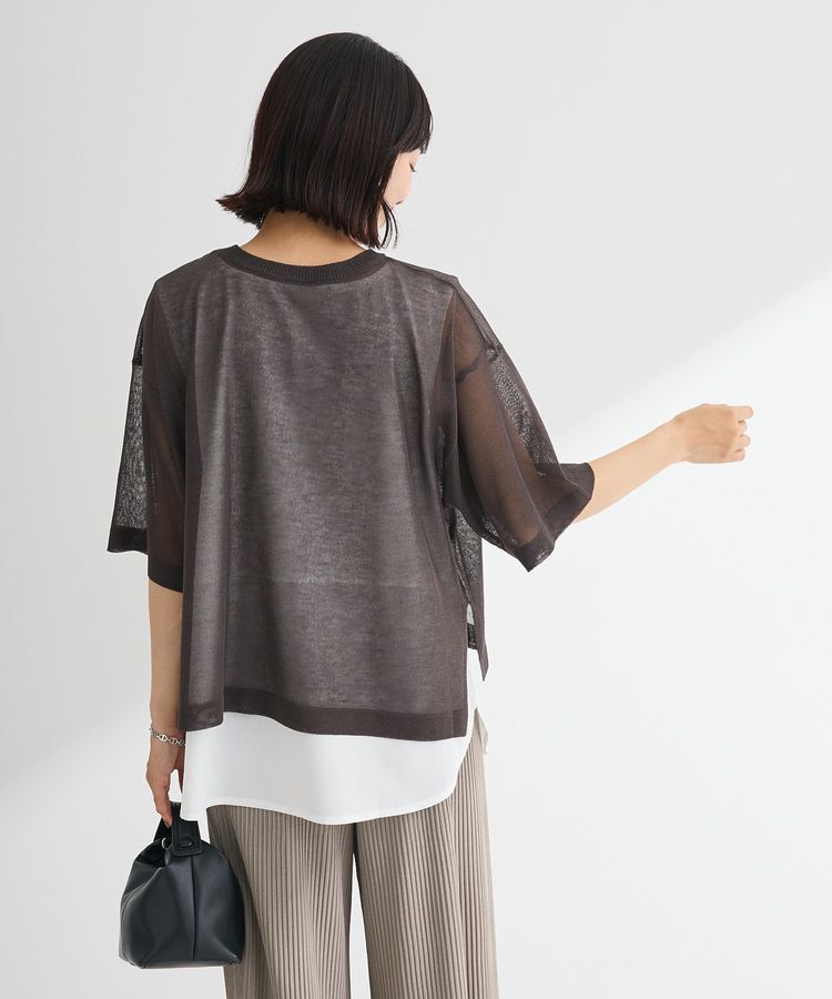 Green Parks「アソートロゴ半袖シアーニットプルオーバー」|ニット・セーター|