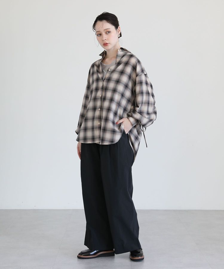 Green Parks「・ELENCARE DUE チェックギャザーシャツ」|シャツ・ブラウス|