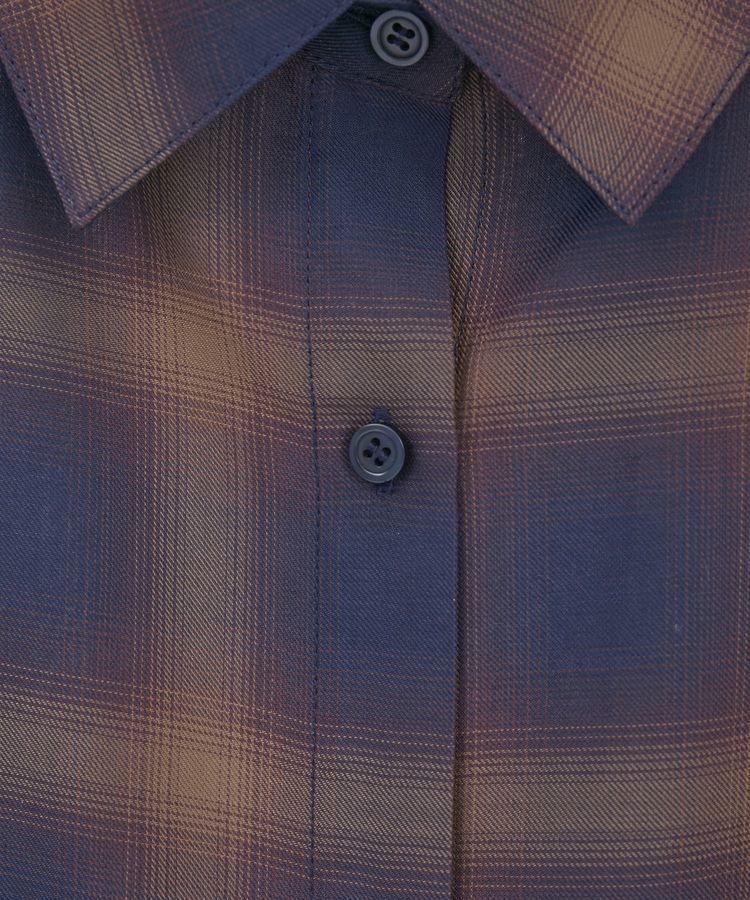 Green Parks「・ELENCARE DUE チェックギャザーシャツ」|シャツ・ブラウス|