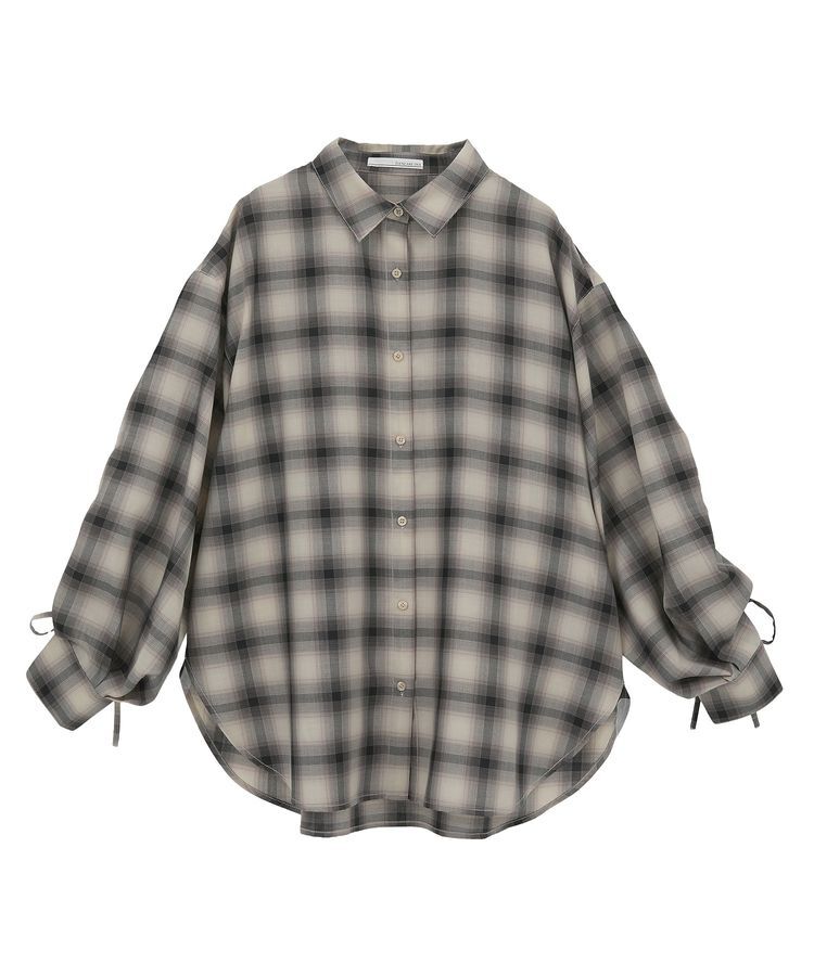 Green Parks「・ELENCARE DUE チェックギャザーシャツ」|シャツ・ブラウス|