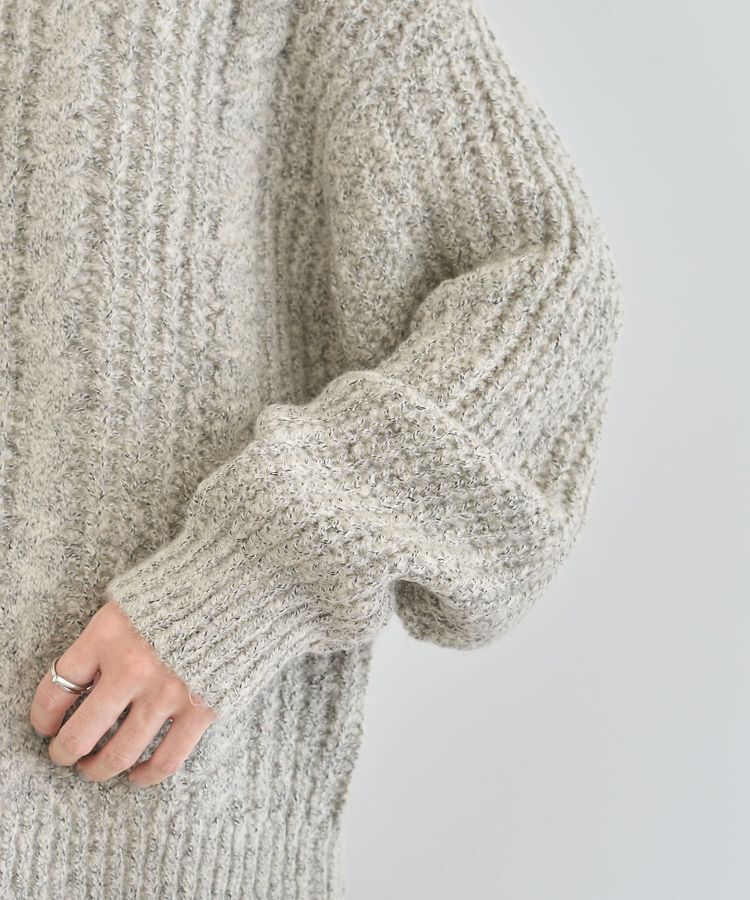 Green Parks「衿付きケーブルzipカーディガン」|カーディガン|