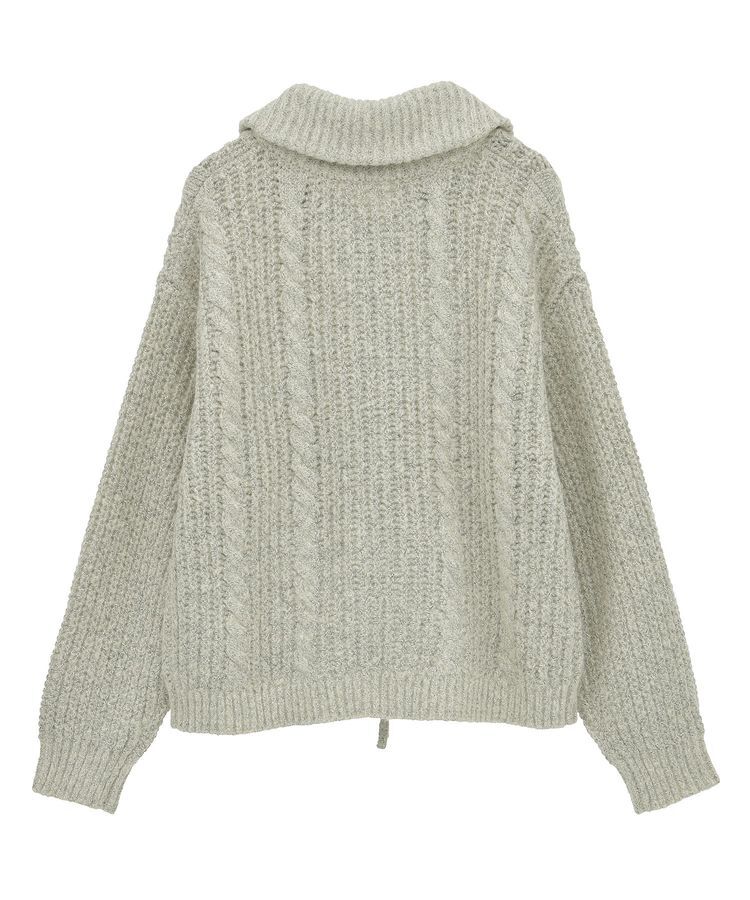 Green Parks「衿付きケーブルzipカーディガン」|カーディガン|