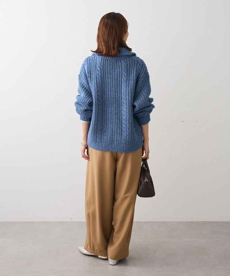 Green Parks「衿付きケーブルzipカーディガン」|カーディガン|