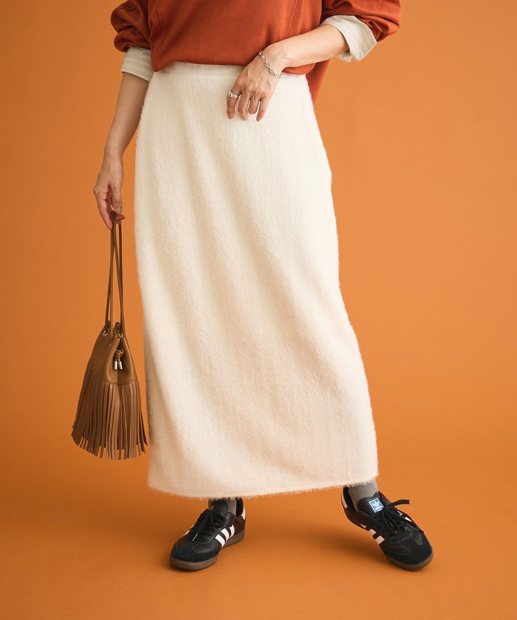 Green Parks「楽ちんシャギーIラインスカート」|タイト|