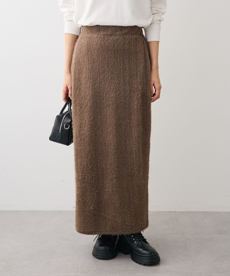 Green Parks「楽ちんシャギーIラインスカート」|タイト|